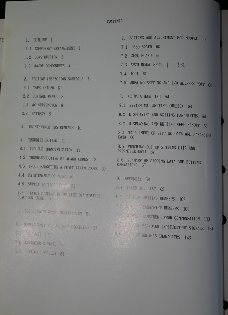 Yasnac MX3 CNC Operations and Programing Manual 143 pages 1994