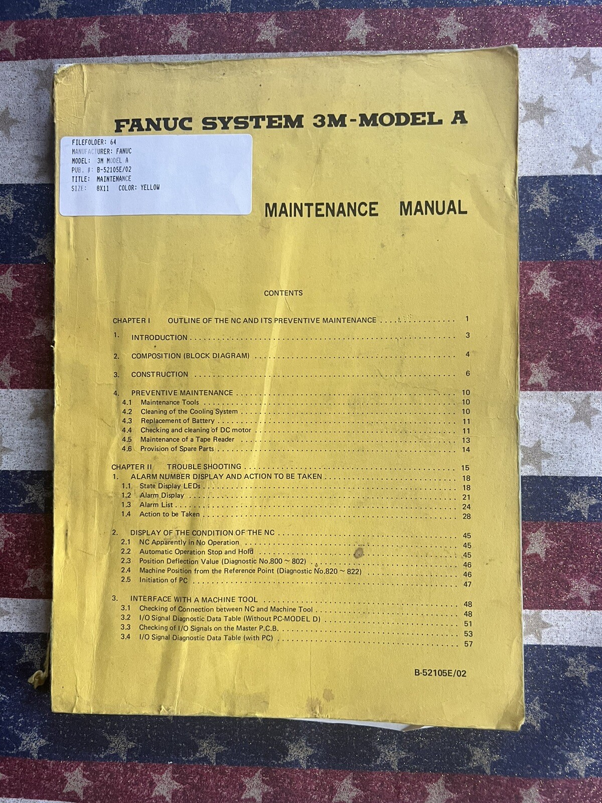 Fanuc System 3M Model A Maintenance Manual B-52105E/02 B-52105E