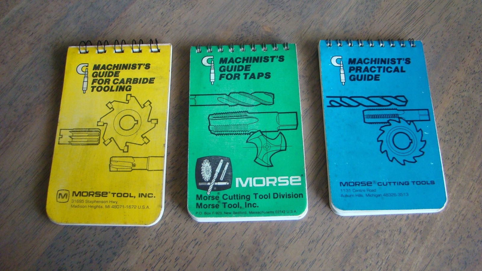 1974 1982 Morse Cutting Tools Machinist’s Guides Mini Spiral-Bound Booklets
