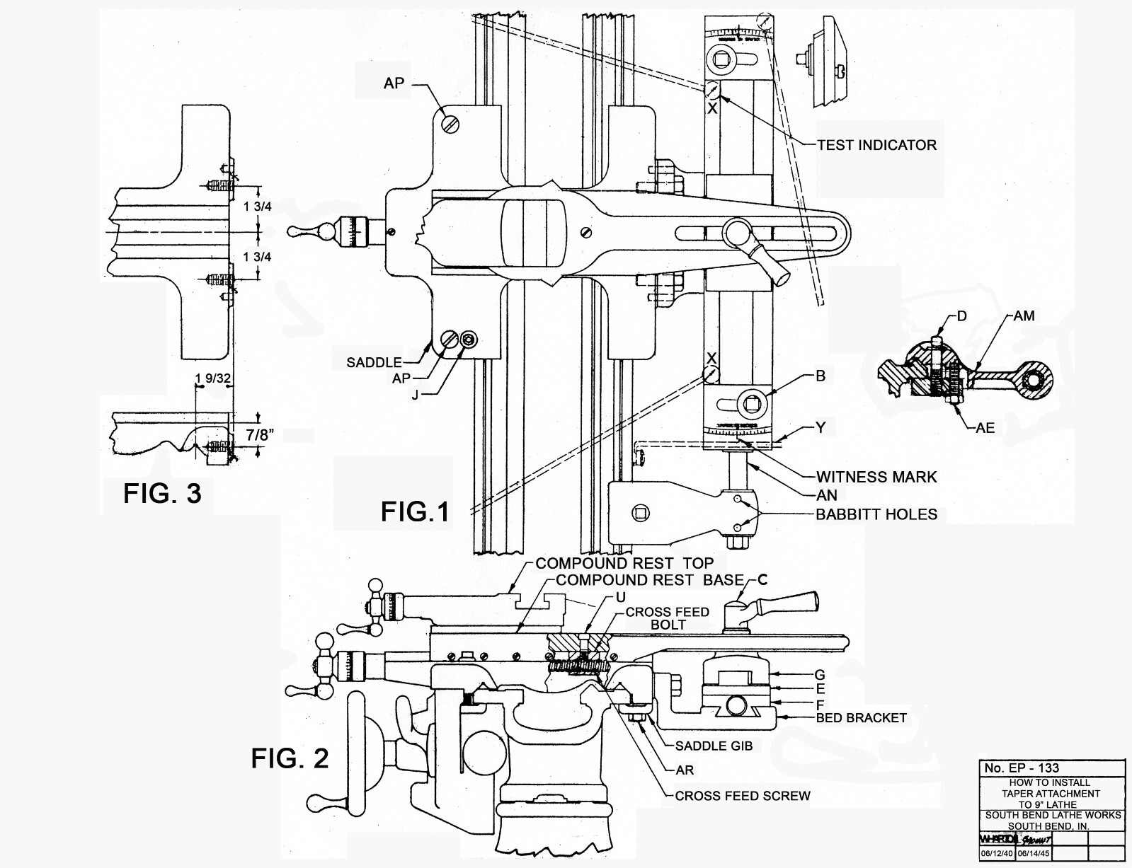Operator Man Fits South Bend Lathe #133 How to Install Taper Attachment 9″ 19