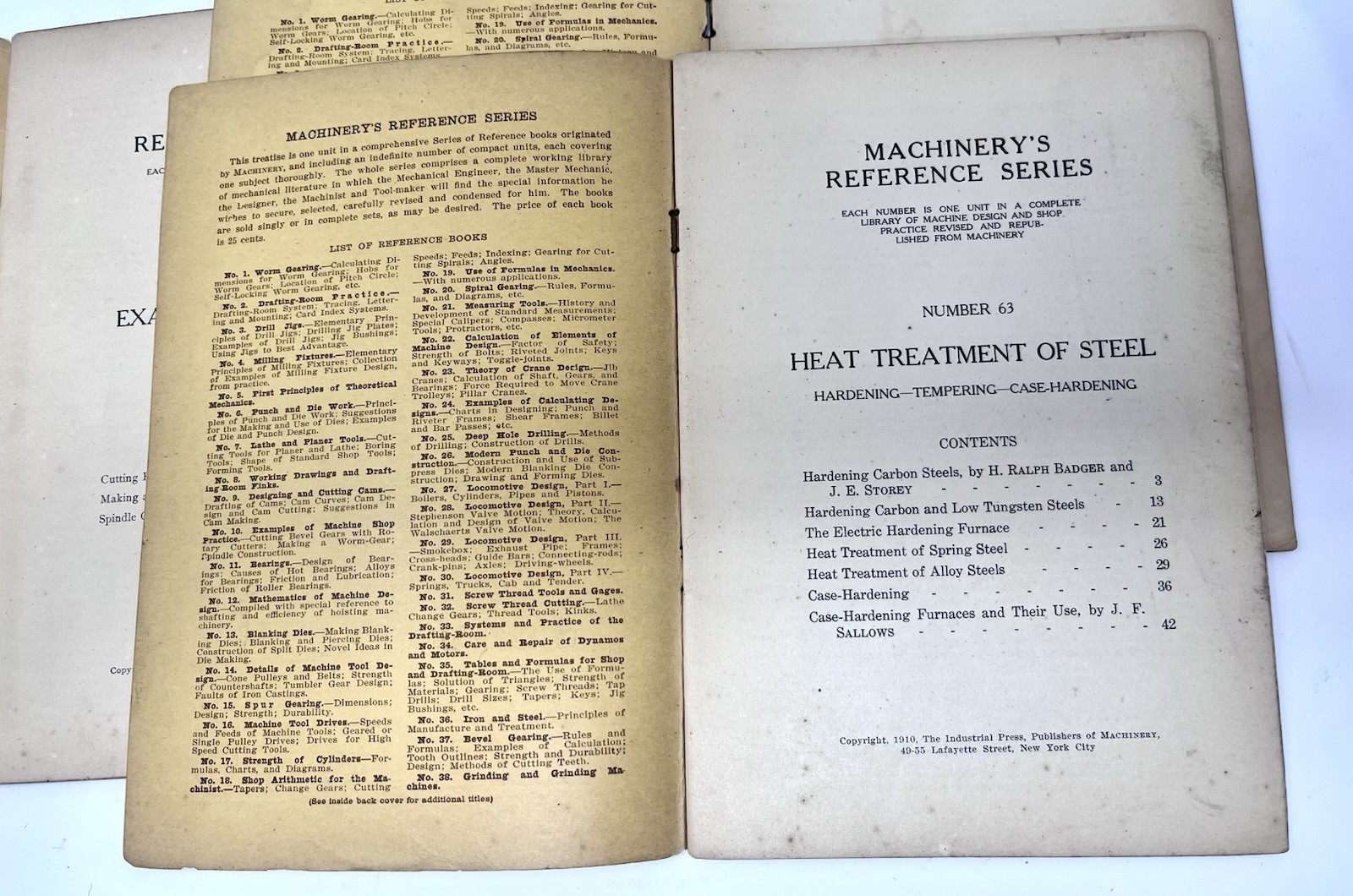1910 Machinery’s Reference Series #10 #62 #63 Practice Guides 3 Booklets