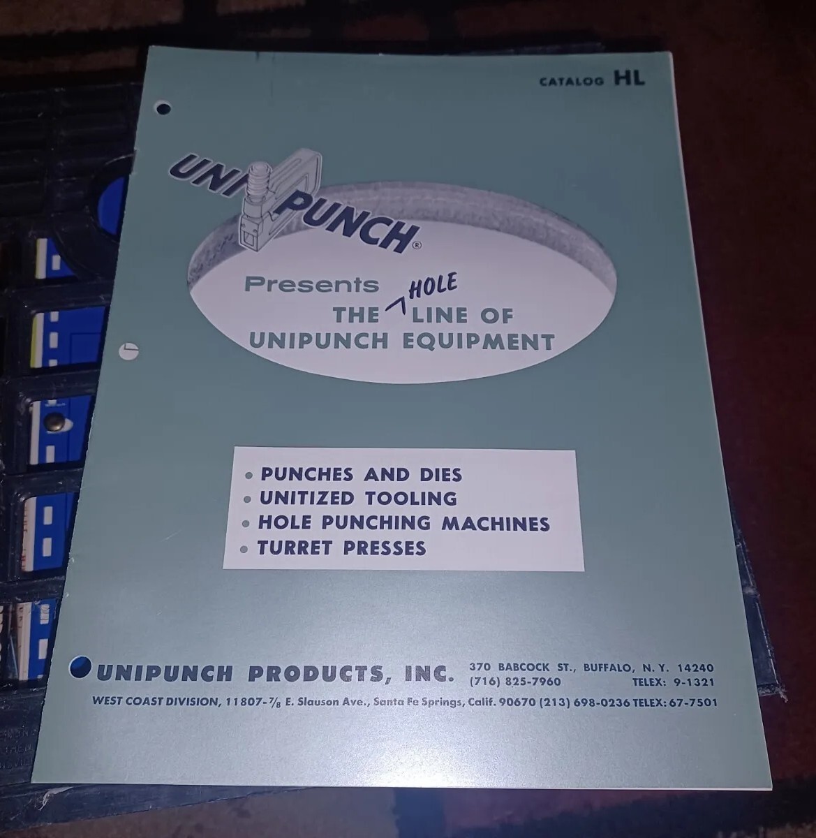UNIPUNCH PRODUCTS CATALOG HL MACHINE sales Book EQUIPMENT LINE PUNCHES DIES