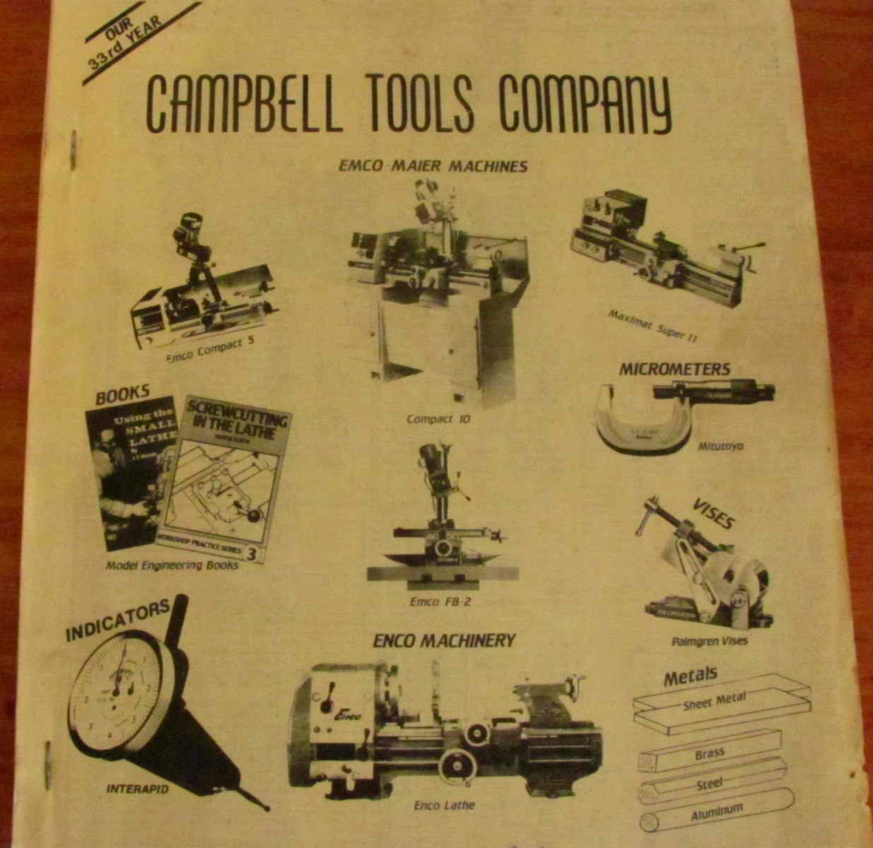 CAMPBELL TOOLS COMPANY CATALOG 88B, SPRINGFIELD, OHIO, 33RD YEAR