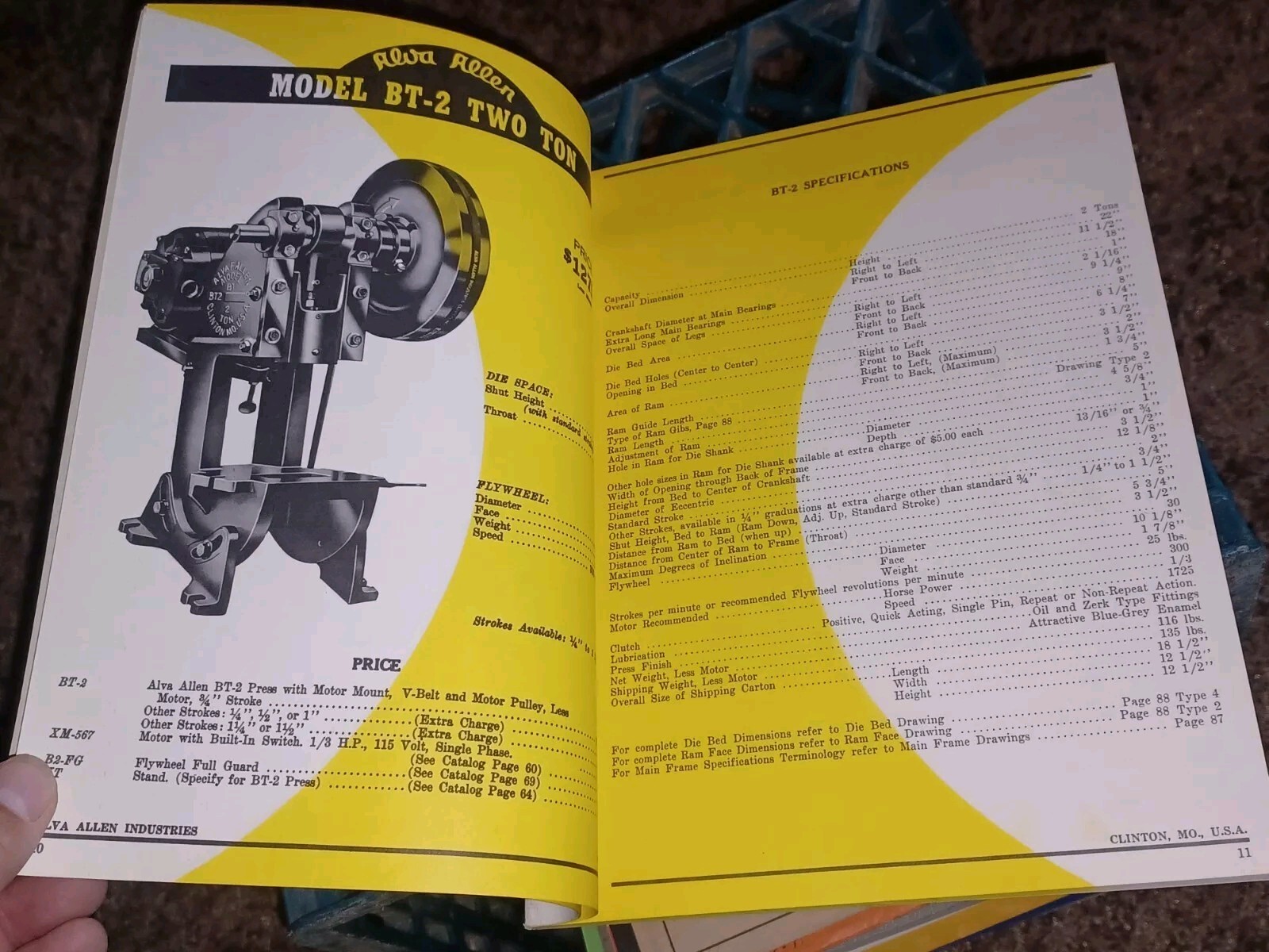 Alva Allen Industries Catalog W Letter 1961 Power Punch Presses Machine Tools