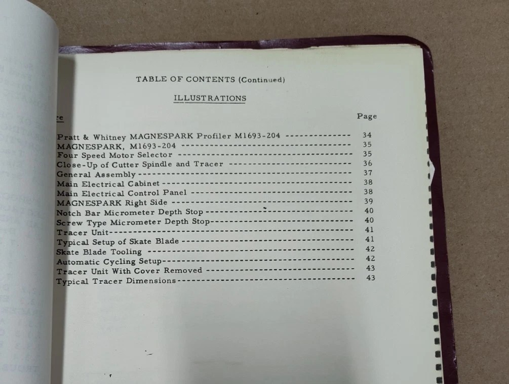 Pratt & Whitney Magnespark Vertical Profiler Tracer Unit Instructions Manual Vtg