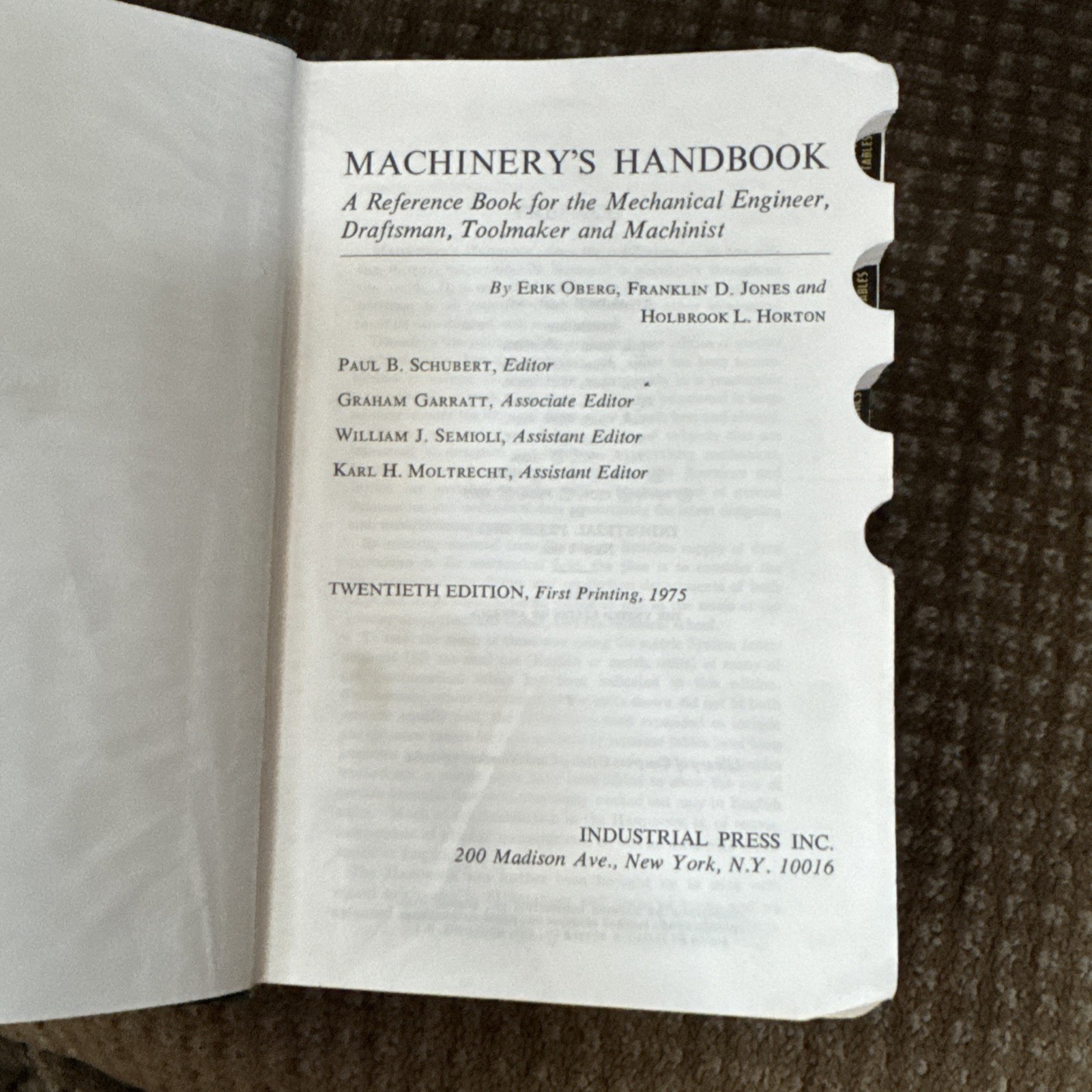 Machinery’s Handbook 21st Edition Soft Cover Mechanical Engineer Toolmaker 894