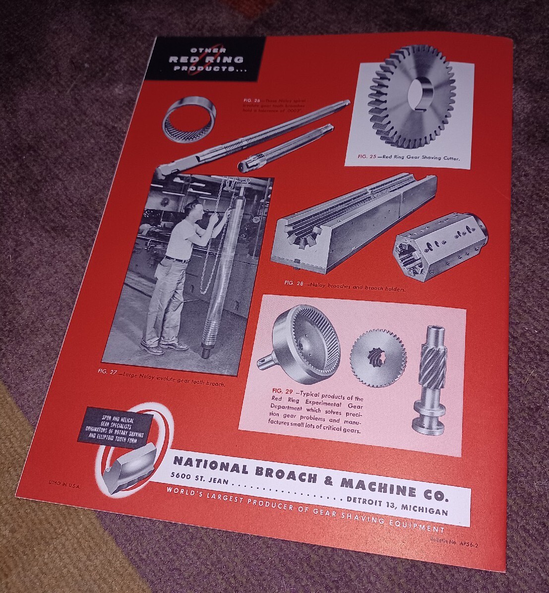 National Broach & Machine Co. Red Ring Outline CATALOG BOOKLET Detroit Michigan