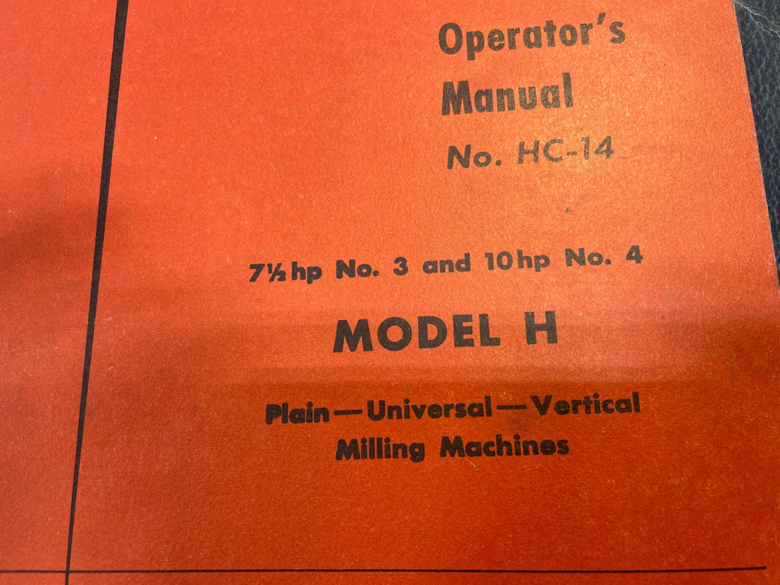 Kearney & Trecker Milwaukee 1H-2H & 3h-4h Mills Parts & Instruction Manuals