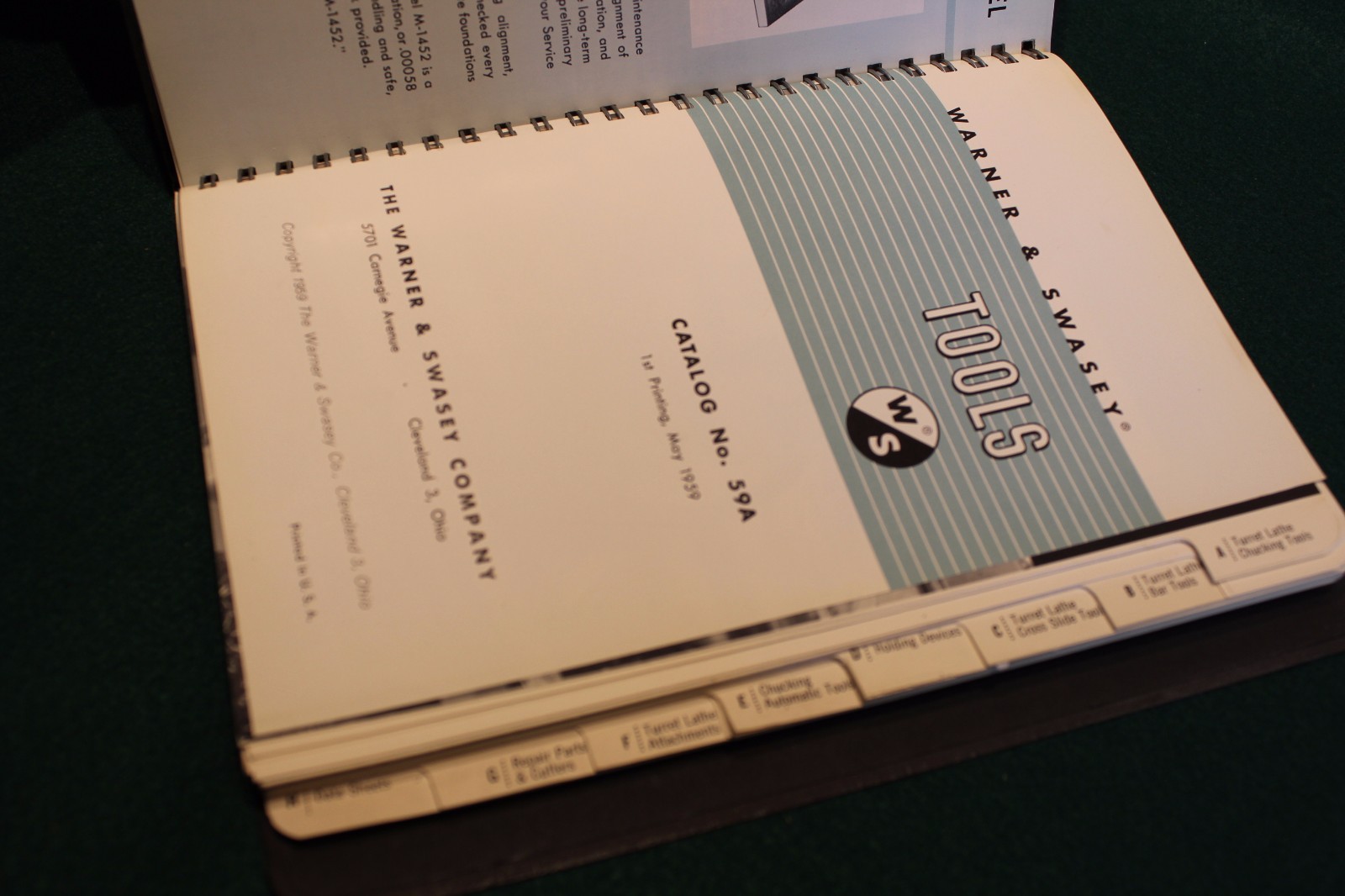 WARNER & SWASEY N59A Tool Manual 1st. edition NMint – FREE USA Shipping