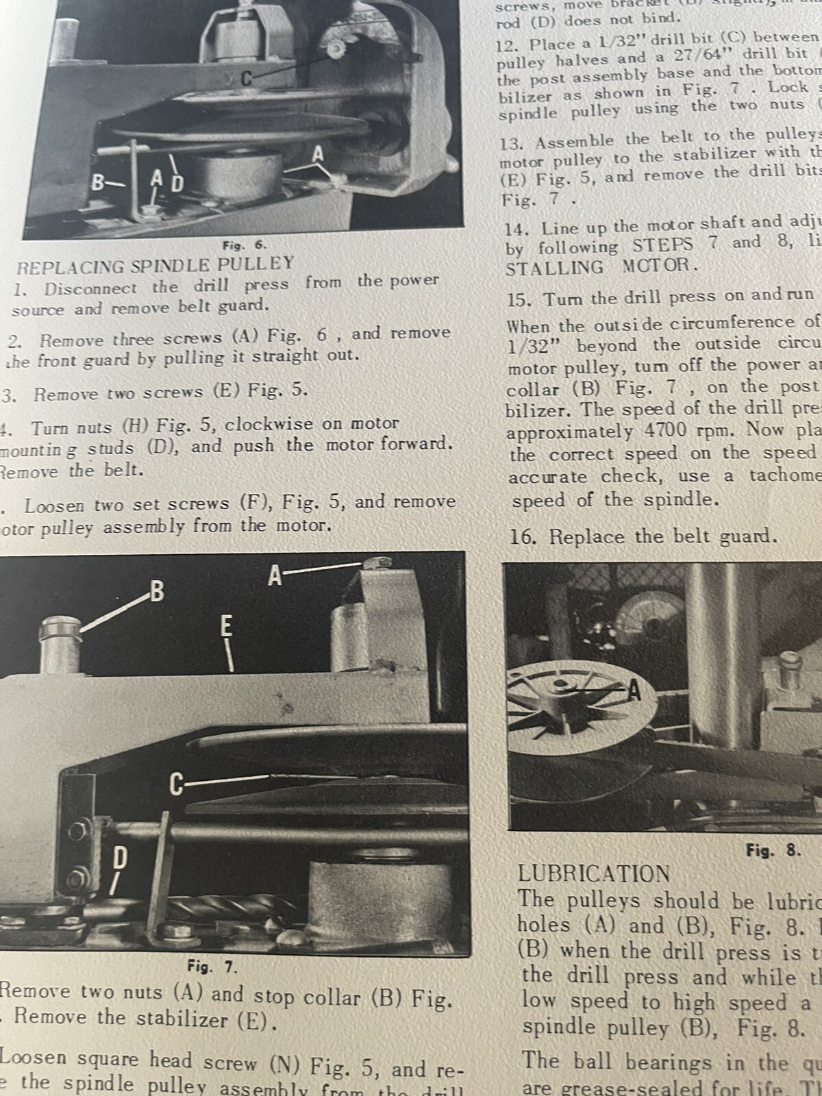 Rockwell Delta 15″Variable Speed Drill Press Operation & Parts Brochure