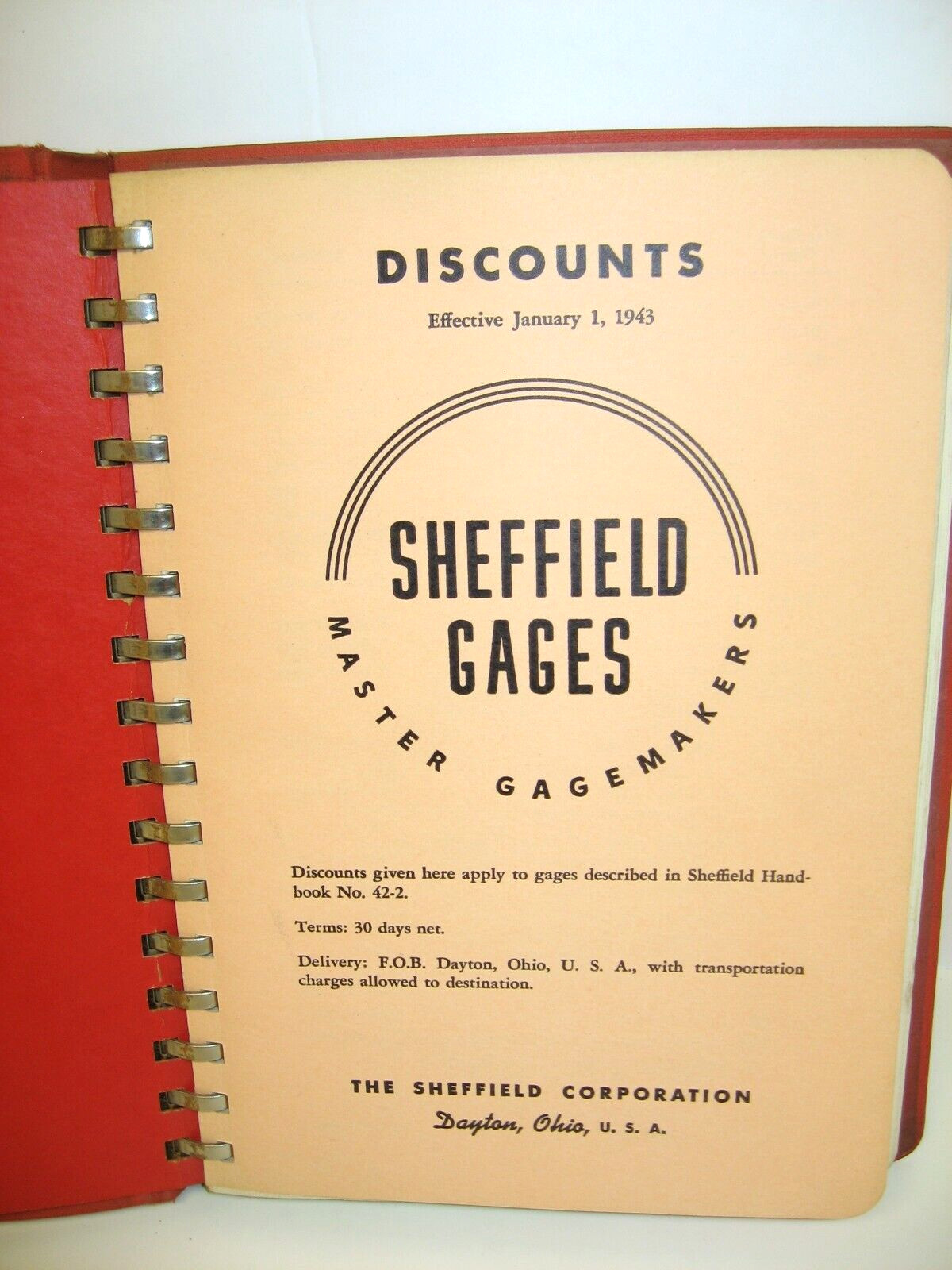 1943 Sheffield Gages Catalog 42-0, Sheffield Corporation, Dayton, Ohio