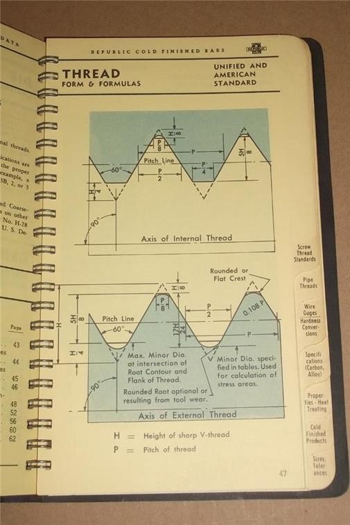 1957 REPUBLIC STEEL LABORATORIES MACHINING DATA OSCO STEEL CATALOG w THUMB INDEX
