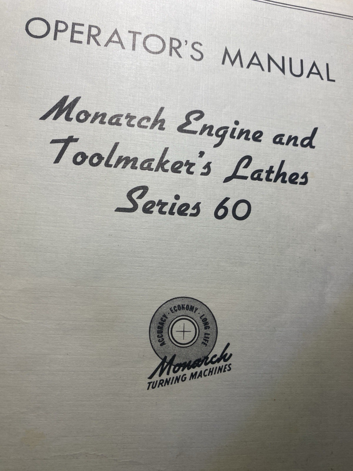 Monarch 13” Toolmakers Engine Lathe Manual