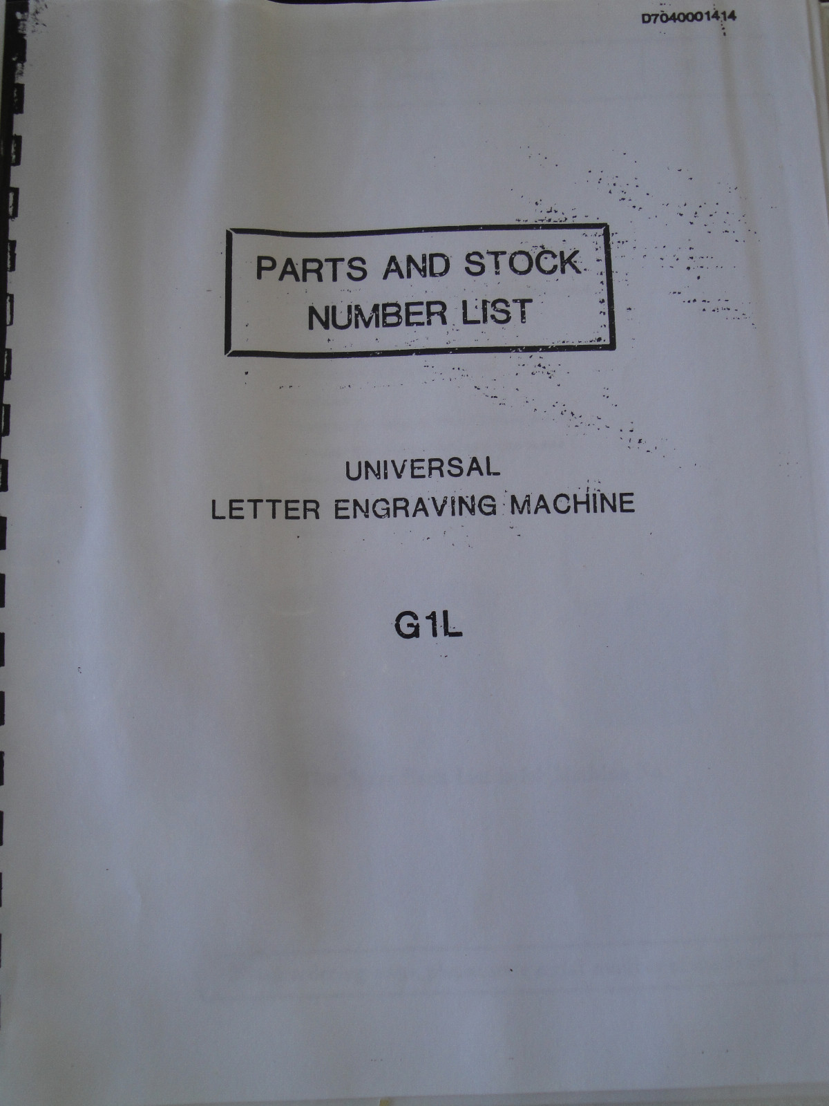 Deckel G1U G1L Pantograph Instruction & PARTS Manual SPECIAL SCAN AUCTION PDF