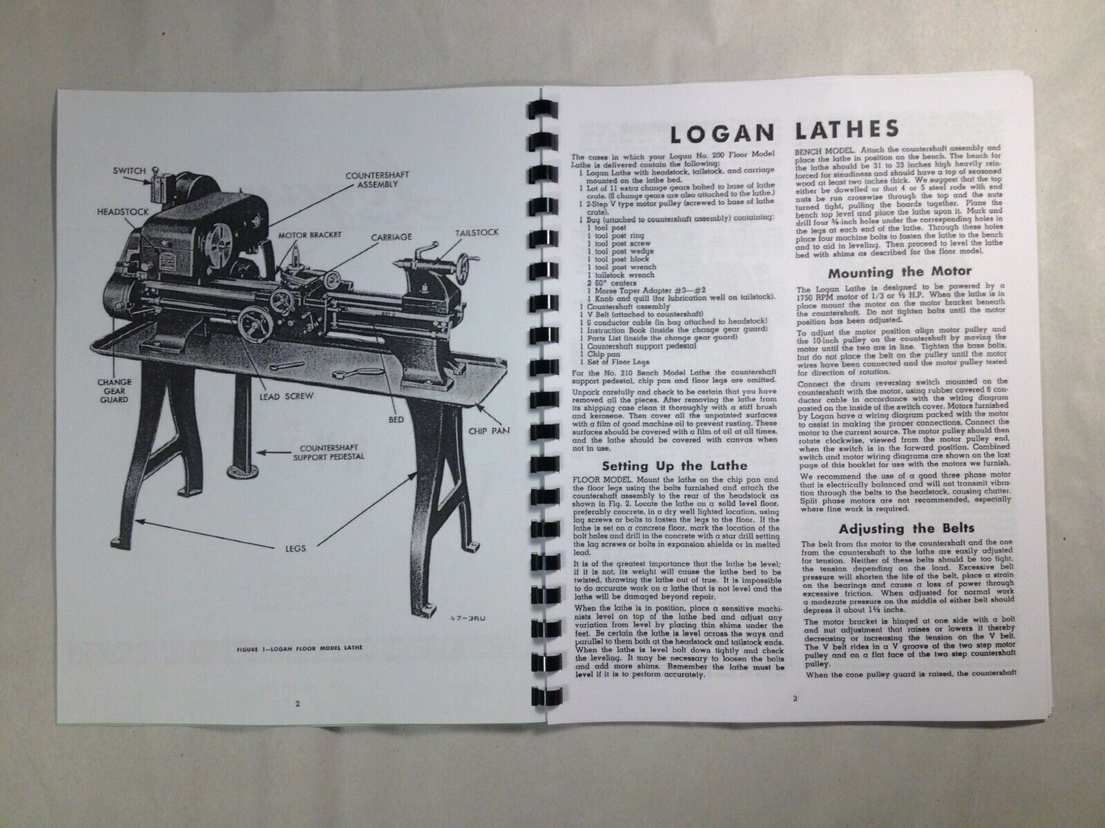 Logan 200 Series 10” Lathe Models 200, 201, 210, 211 Instructions & Parts List