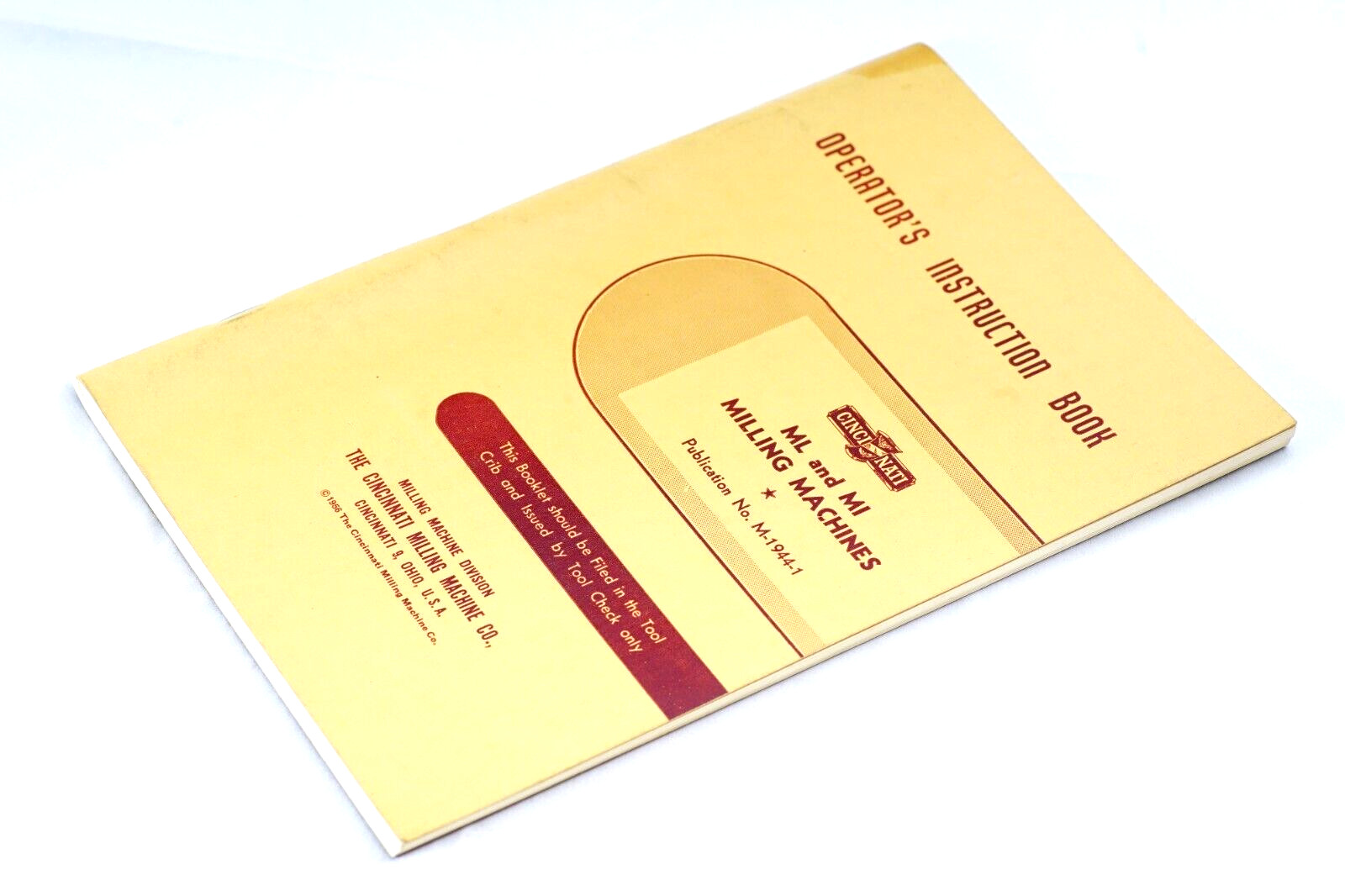 1956 Cincinnati Milling Machine Co ML & MI Milling Machine Manual M-1944-1