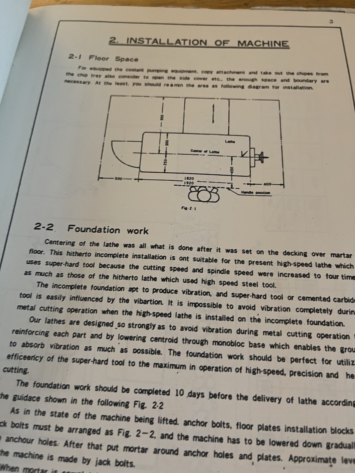 Cadillac Precision High Speed Lathe Operating Instructions Model CM1400