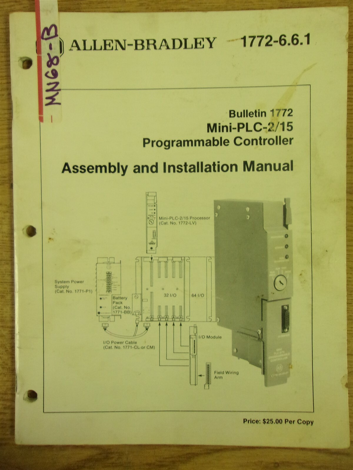 Allen Bradley Mini-PLC-2/15 Assembly and Installation Manual *FREE SHIPPING*