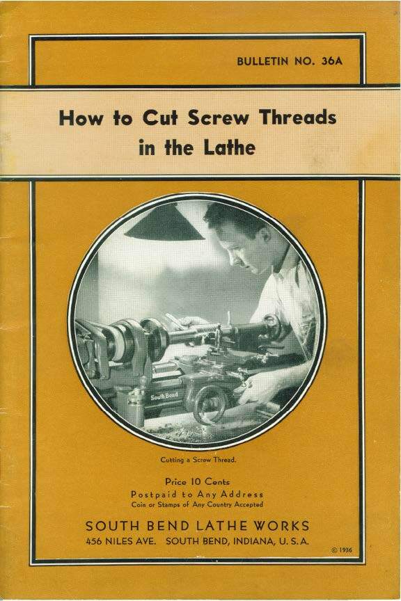 Manual Fits 1936 South Bend Lathe No. 36A – How to Cut Screw Threads