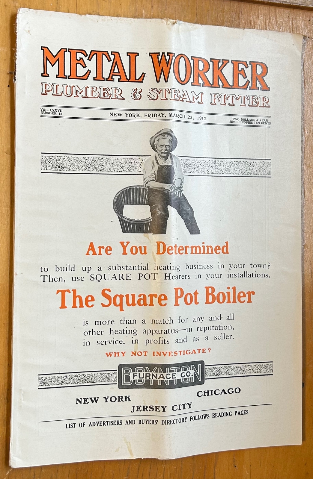 4 METAL WORKER PLUMBER & STEAM FITTER MAGAZINES 1911 1912