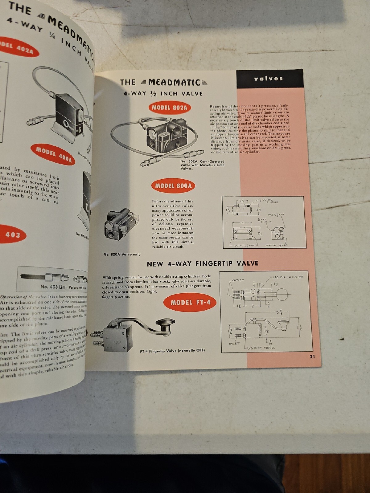 Vintage MEAD Industrial Air Power Catalog 1957 Valves Rotary Air Feeder 53 pgs