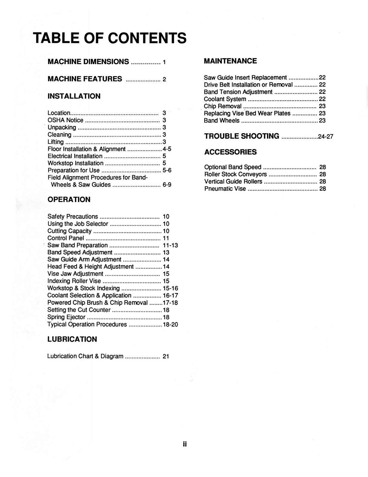 DoALL C-916A Metal Bandsaw Instruction Manual #1739