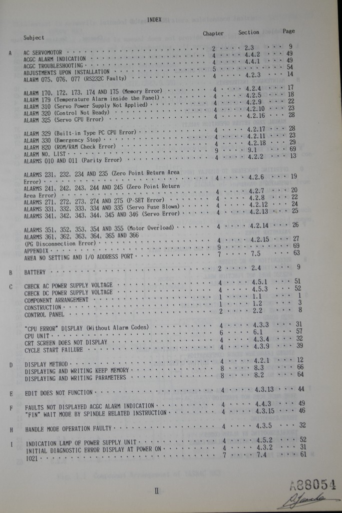 Yasnac MX3 CNC Operations and Programing Manual 143 pages 1994