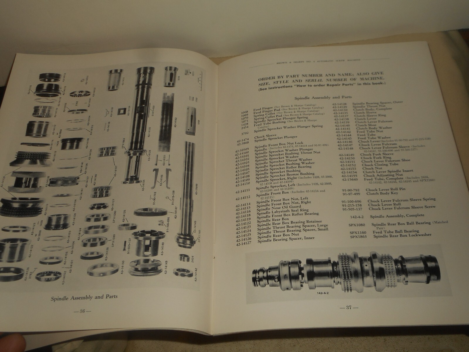 No. 4 BROWN & SHARPE Automatic Screw Machine Operation Maintenance Repair Parts