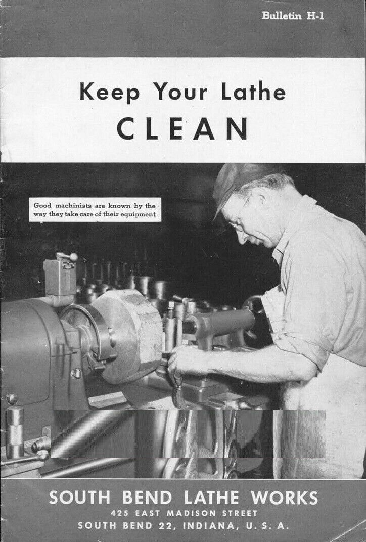 Lathe Manual Fits 1946 South Bend No. H-1 – Keep you Lathe Clean H-1