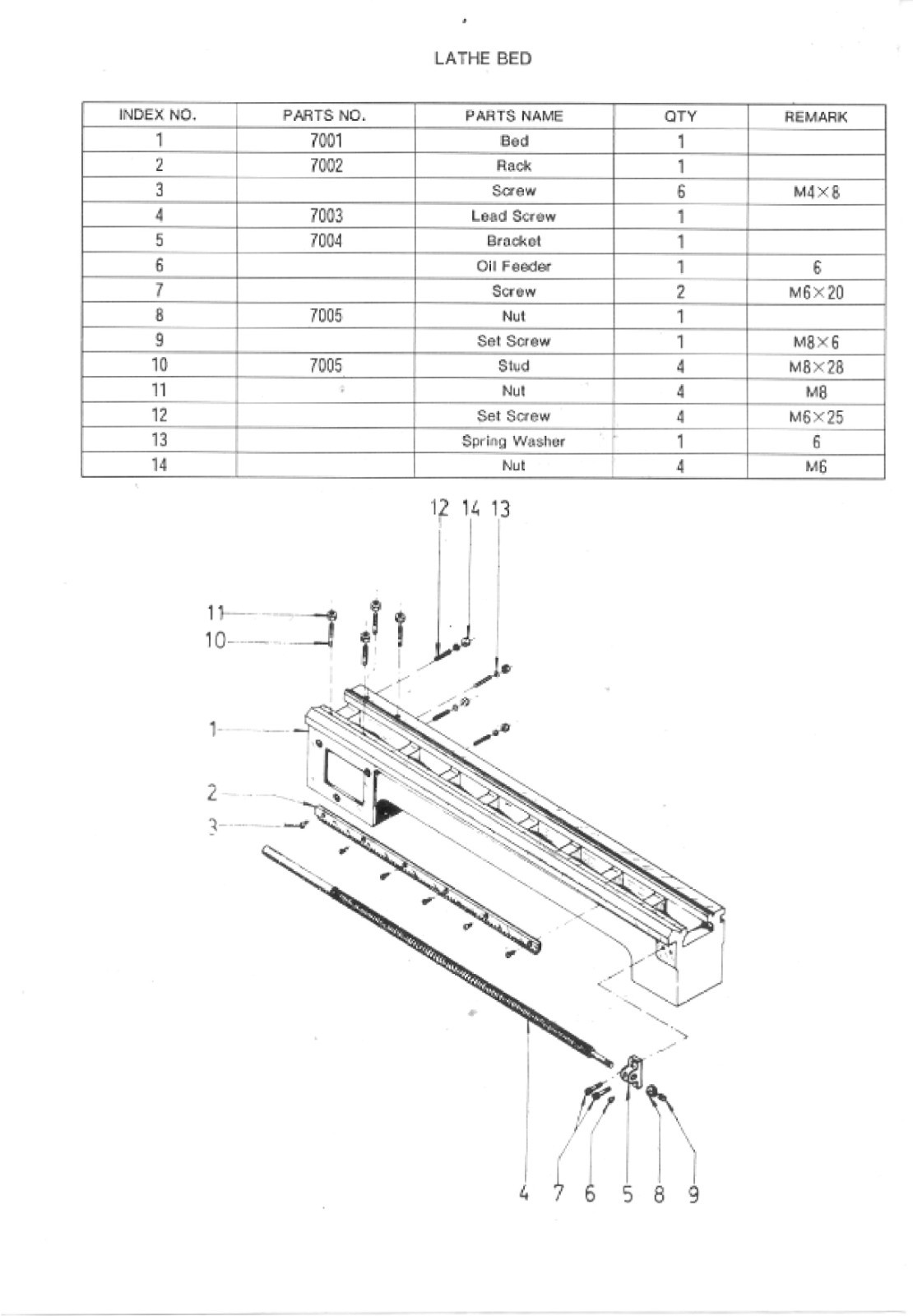 110-0820 Bench Lathe Instructions & Service Parts Manual Fits Enco 9×20