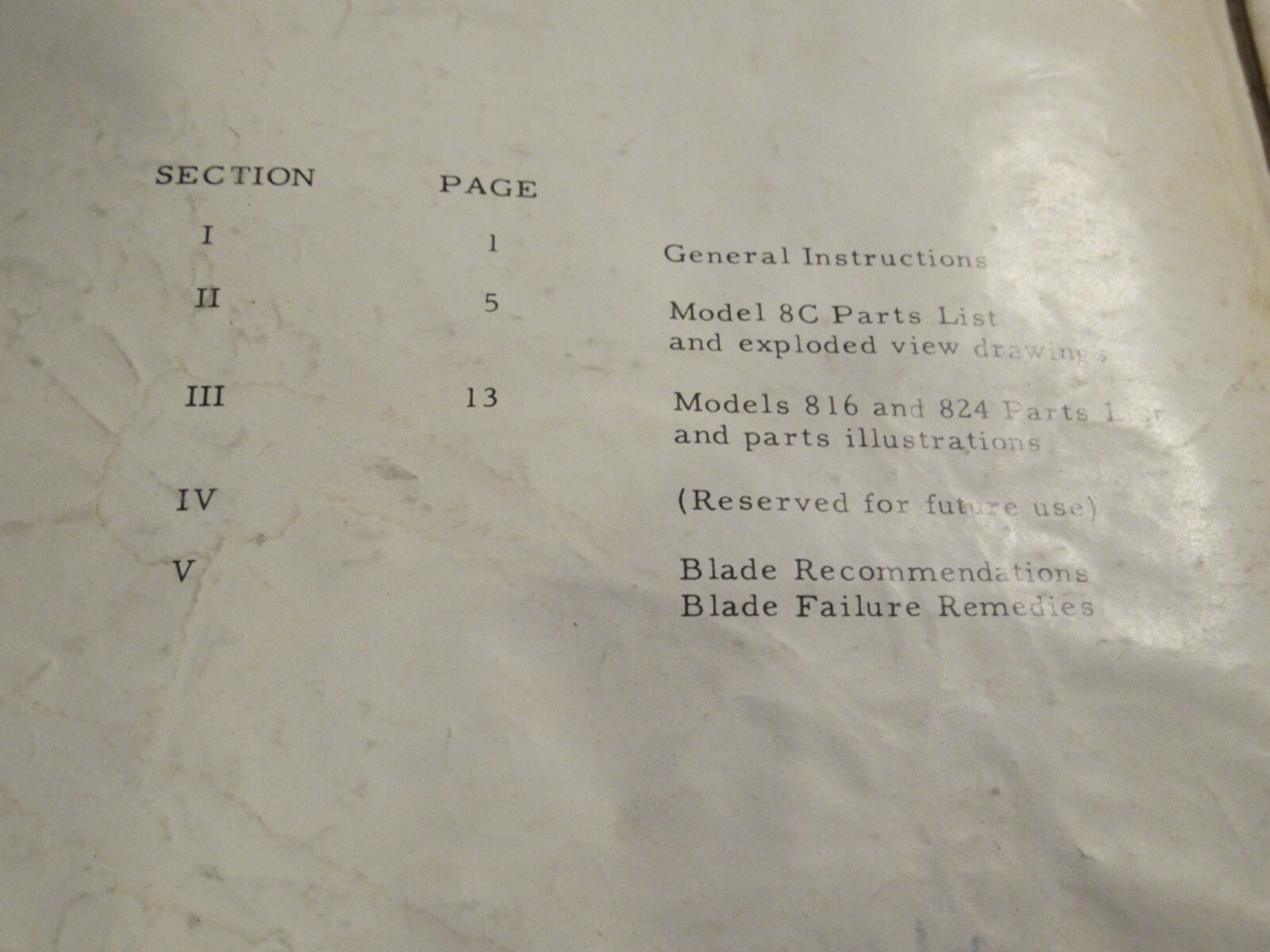 Kalamazoo Service & Parts Model 8C Metal Cutting Bandsaw Manual Q626