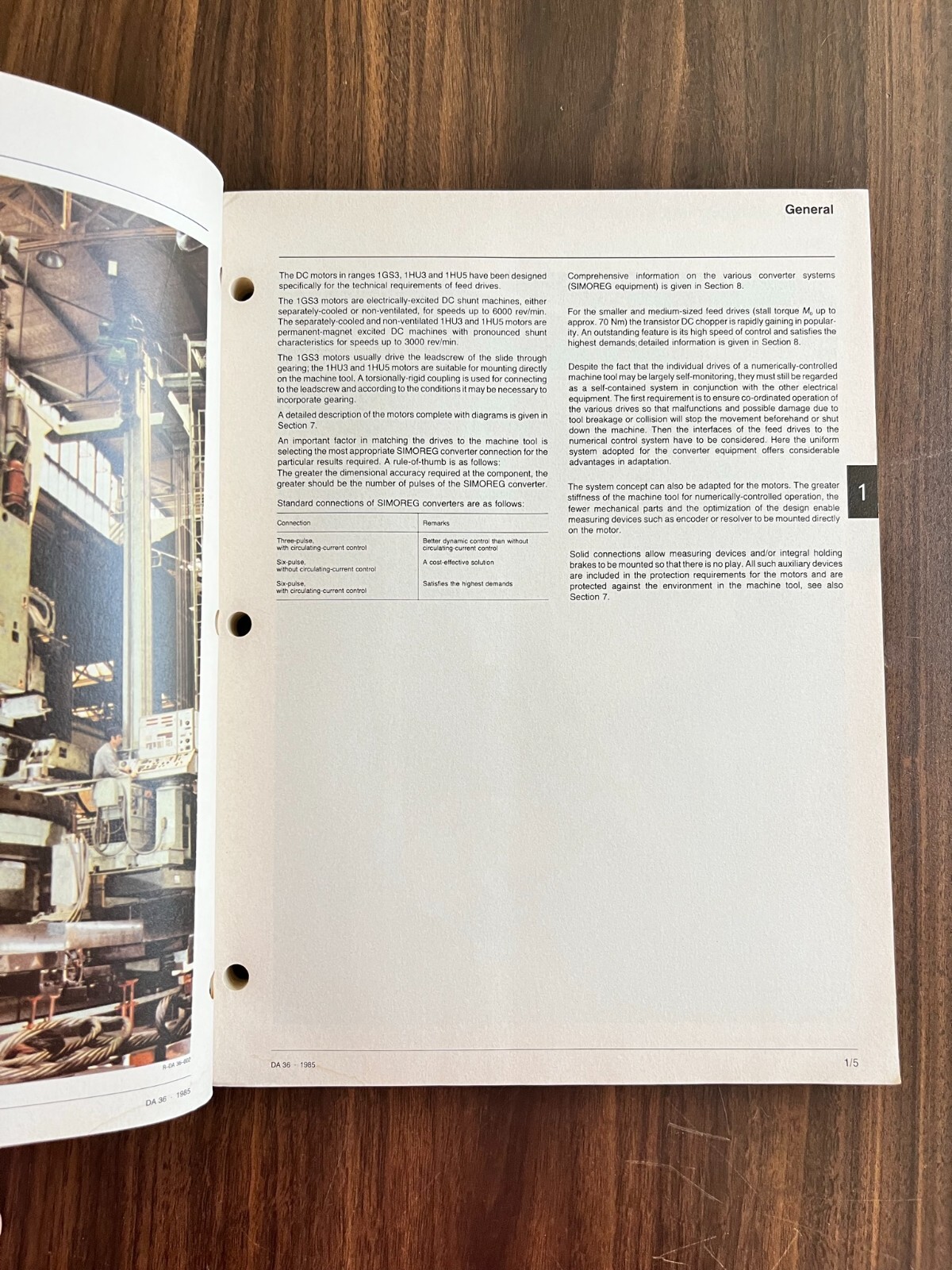 Gen. Numeric DC Main Spindle Drives & Mech. Trans. Elements DA36 Vol 1 Sects 1-5