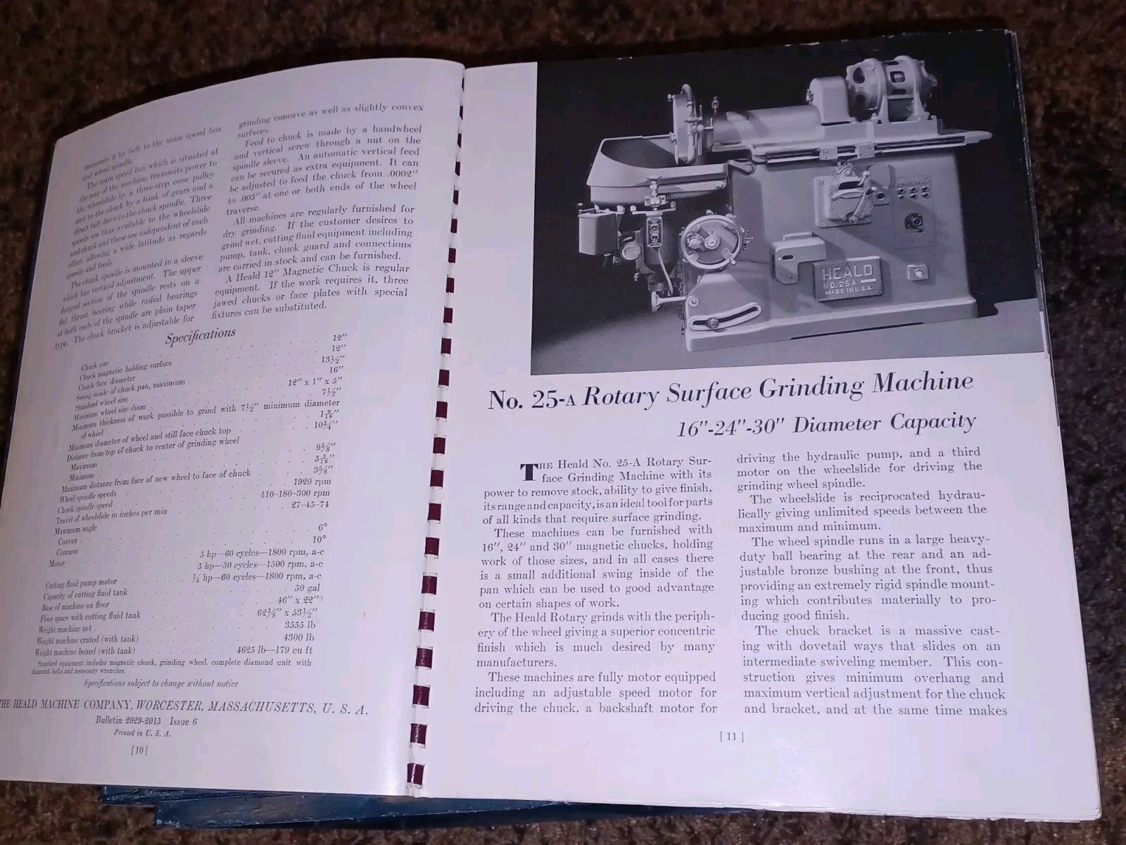 HEALD COMPANY Precision GRINDING BORING Borizing MACHINES CATALOG BOOK Issue 13