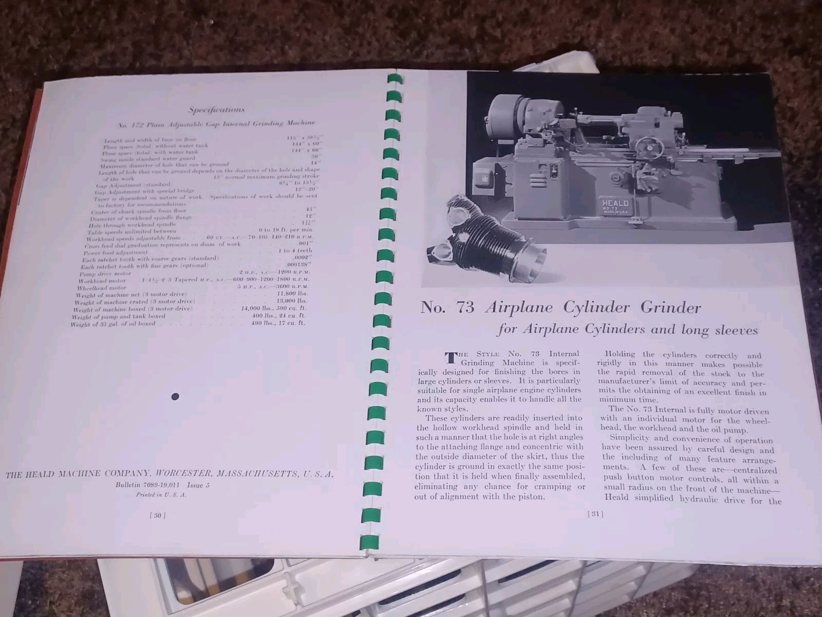 HEALD COMPANY Precision GRINDING BORING Borizing MACHINES CATALOG BOOK Issue 11