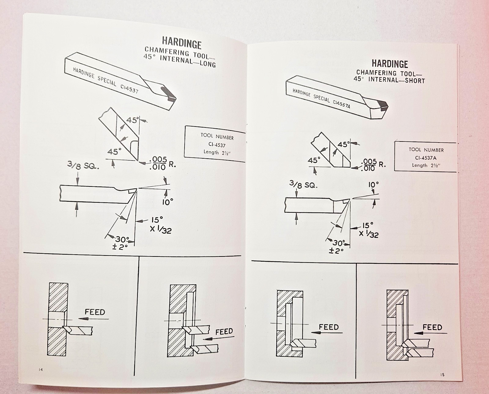 Hardinge Carbide Cutting Tools Manual Bulletin C-195B Vintage Manufacturing
