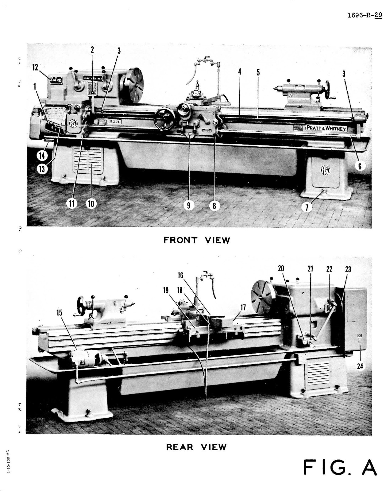 14″ & 16″ Lathes Operator’s Instruct Manual Fits Pratt & Whitney Model C M1696-1