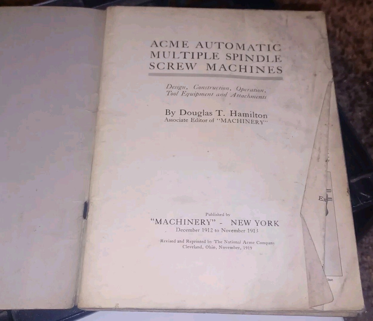 1912-1913 NAMCO National Acme Co AUTOMATIC MULTIPLE SPINDLE SCREW MACHINES BOOK