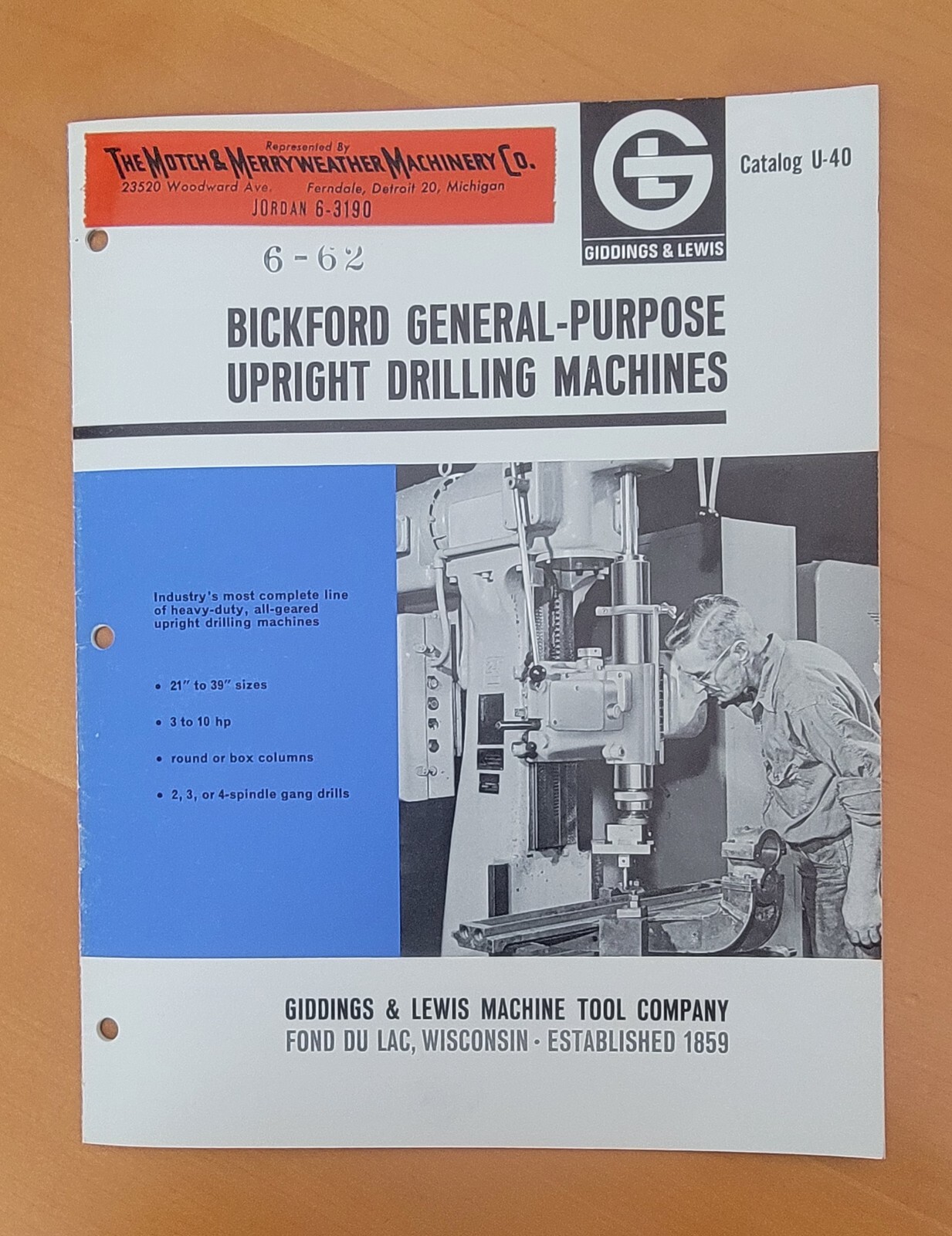Vintage Cincinnati Bickford G&L Catalog General Purpose Drilling Machines