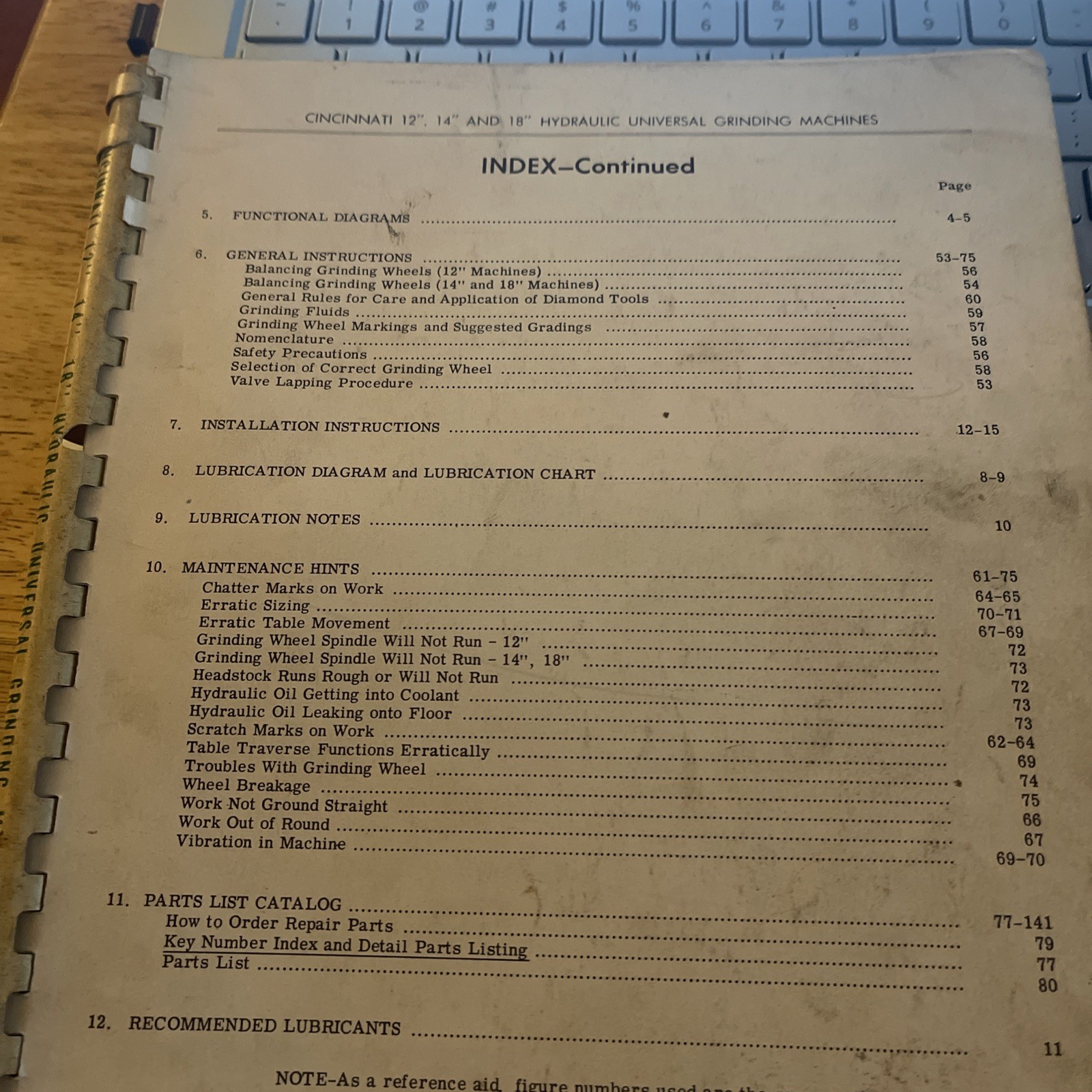 Cincinnati 12″,14″, 18″ HydraulicUniversalGrindingMachineManual MissingCover-p 2