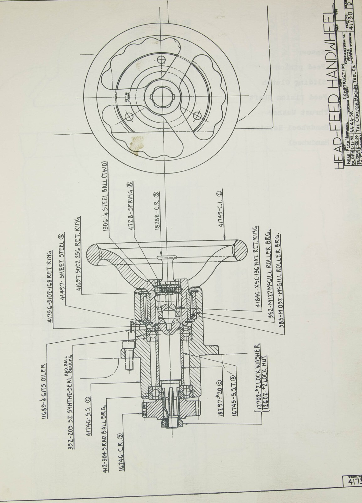 Carlton 3A, 4A & 5A, Radial Drill Parts Manual 1959 (page 75)