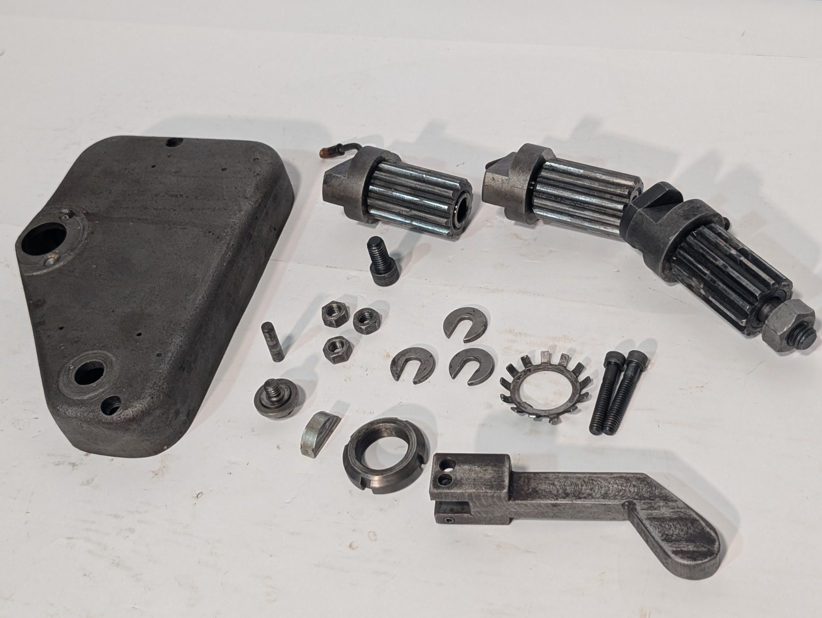 Lot of 19Barber-Colman Hob Shifter Parts including 3 Splined Transmission Shafts