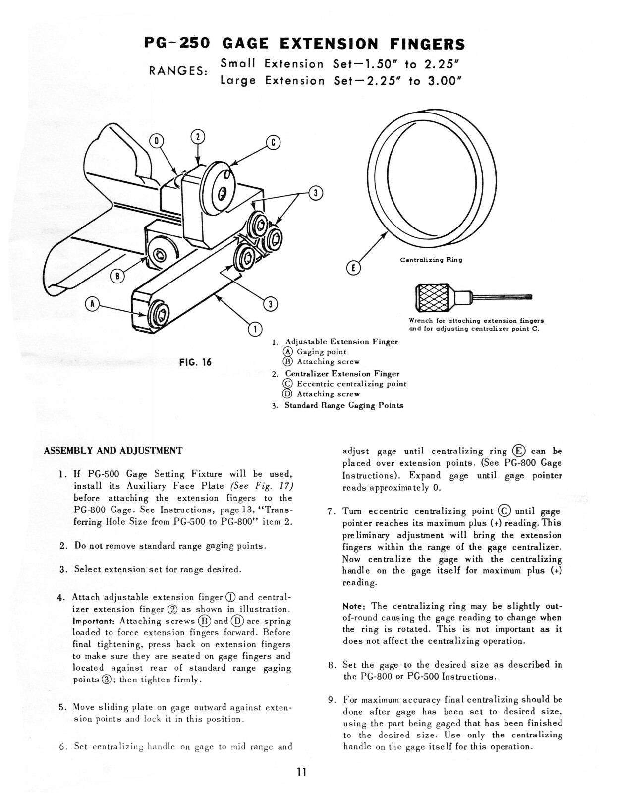 Sunnen Precision Hole Gaging Equipment Operating Instructions Manual #1670