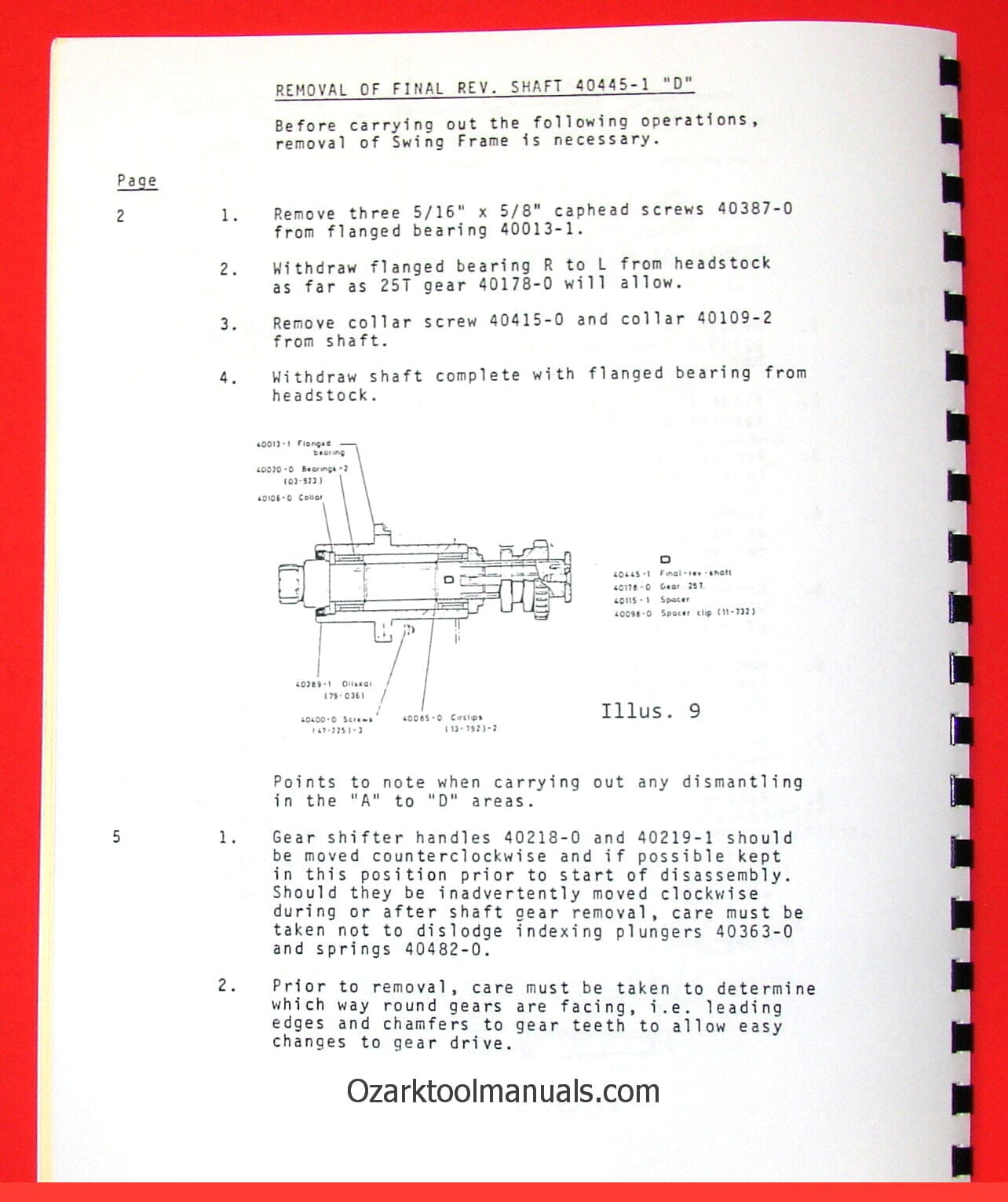 CLAUSING Colchester 17″ 8000 Series Metal Lathe SERVICE & REPAIR Manual 1063