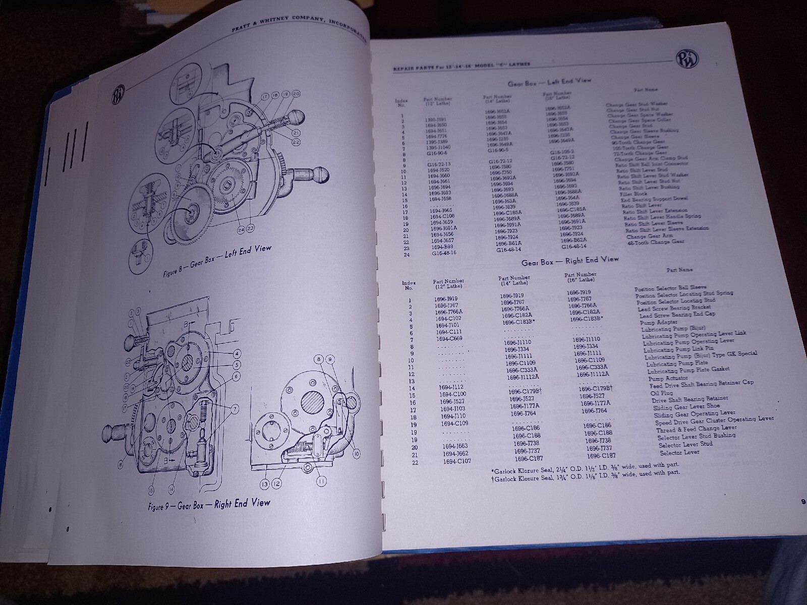 PRATT & WHITNEY Model C Lathe 14″ 16″ Instructions & Operator’s Manual Book