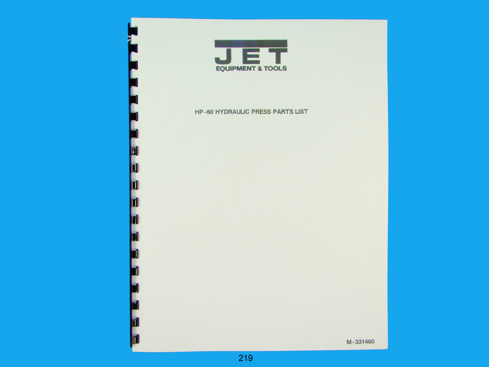Jet HP-60 Hydraulic Press Parts List Manual *219