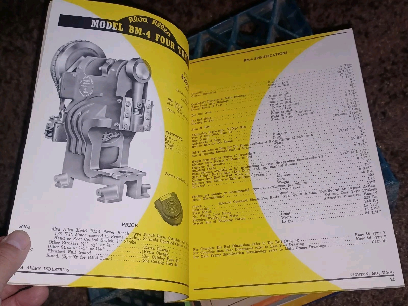 Alva Allen Industries Catalog W Letter 1961 Power Punch Presses Machine Tools