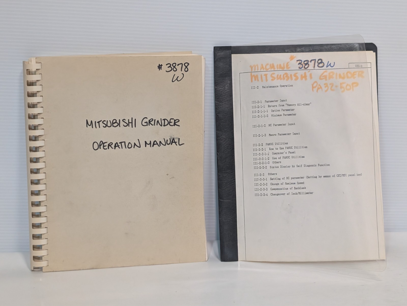 Mitsubishi PA32CNC Grinding Machine Harley Davidson Operation Manual PA32-50P