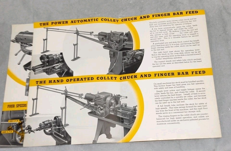 Warner & Swasey Co, OH Electric Turret Lathe Machine Brochure Vtg Advertising