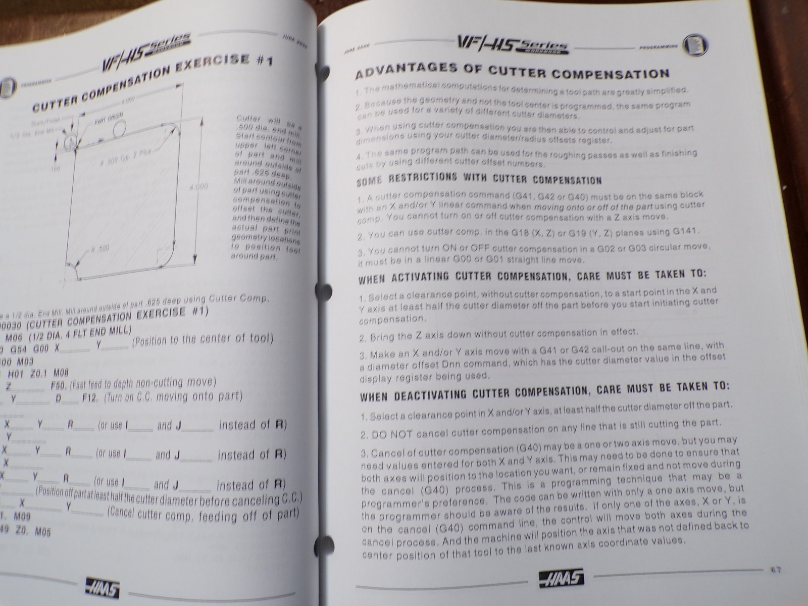 Haas VF/HS Series Programming Workbook CNC Machines 2006