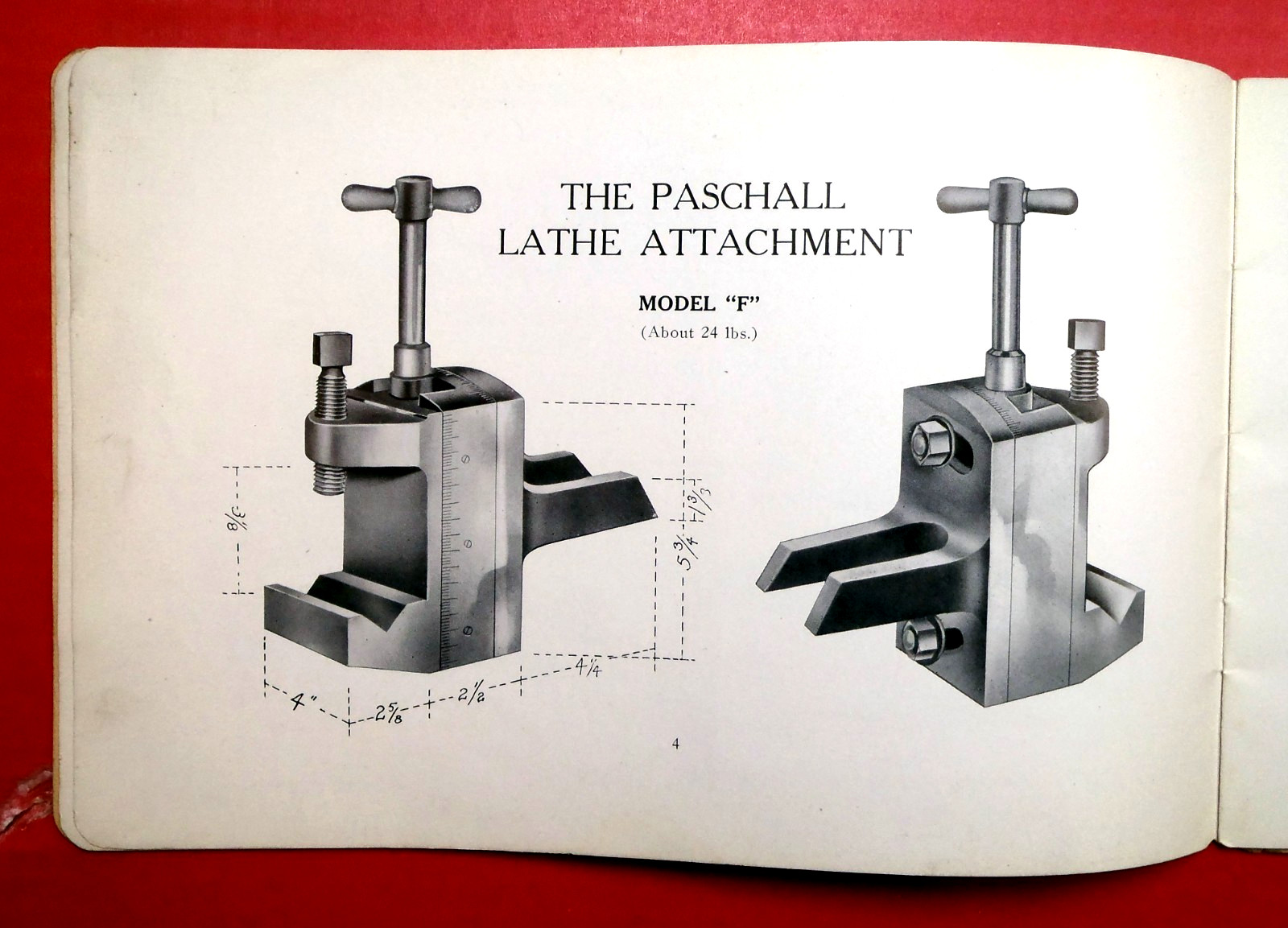 PASCHALL LATHE Milling Attachment 1930s Owner Manual _m2